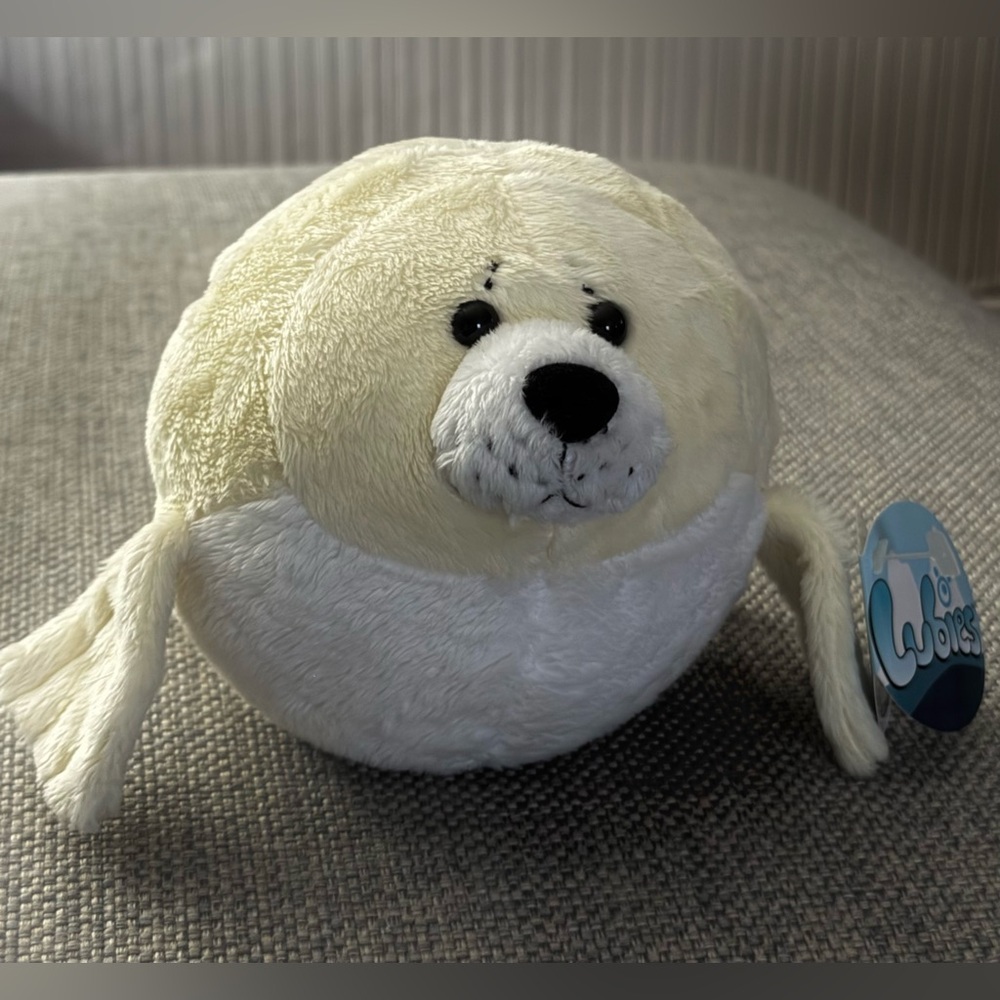 Plush Cream & White 5 Inch Baby Seal Stuffy